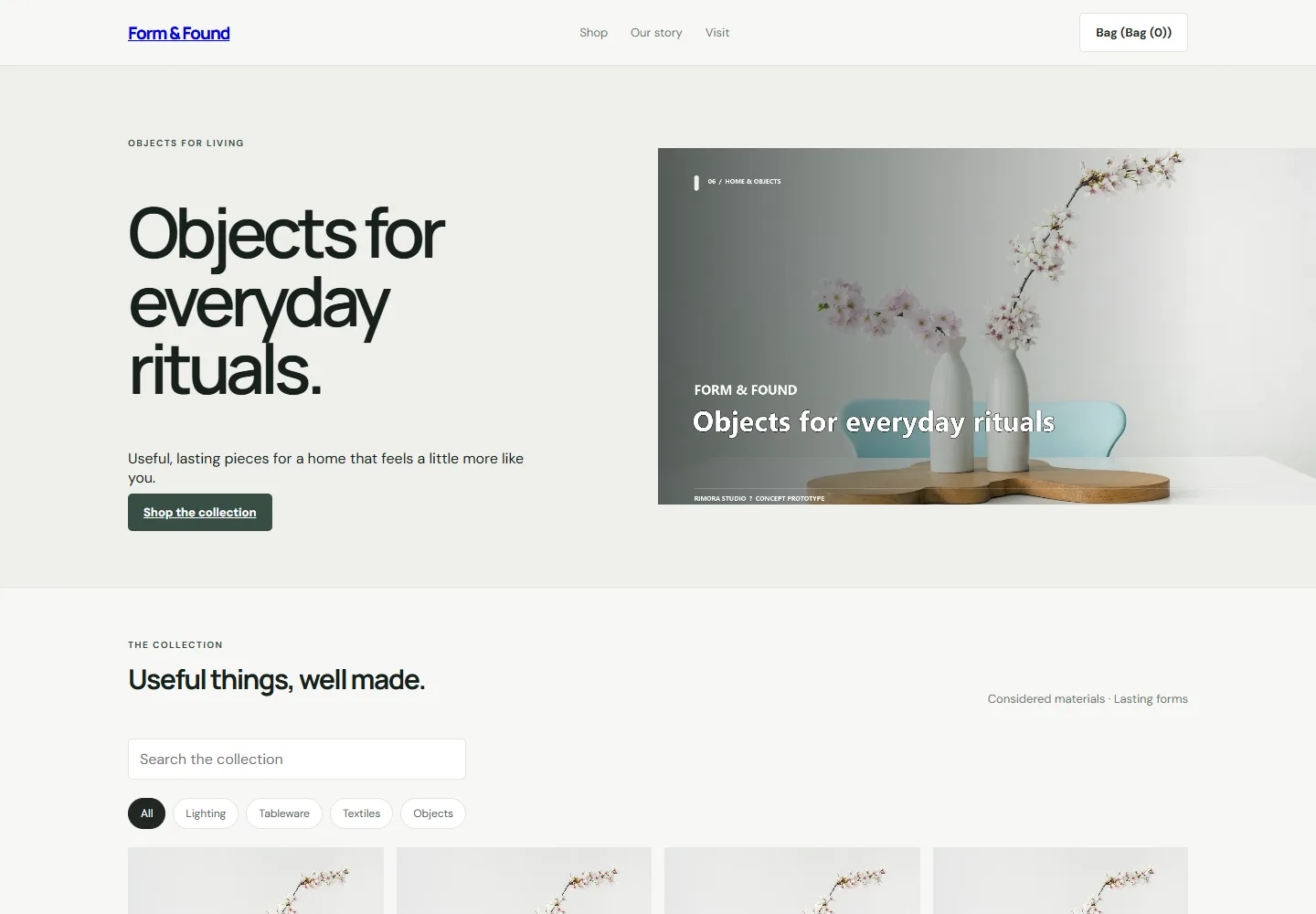 Form & Found Store project preview