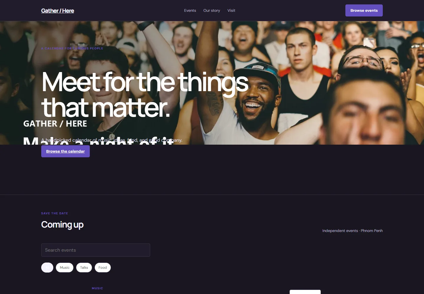 Gather / Here Events project preview