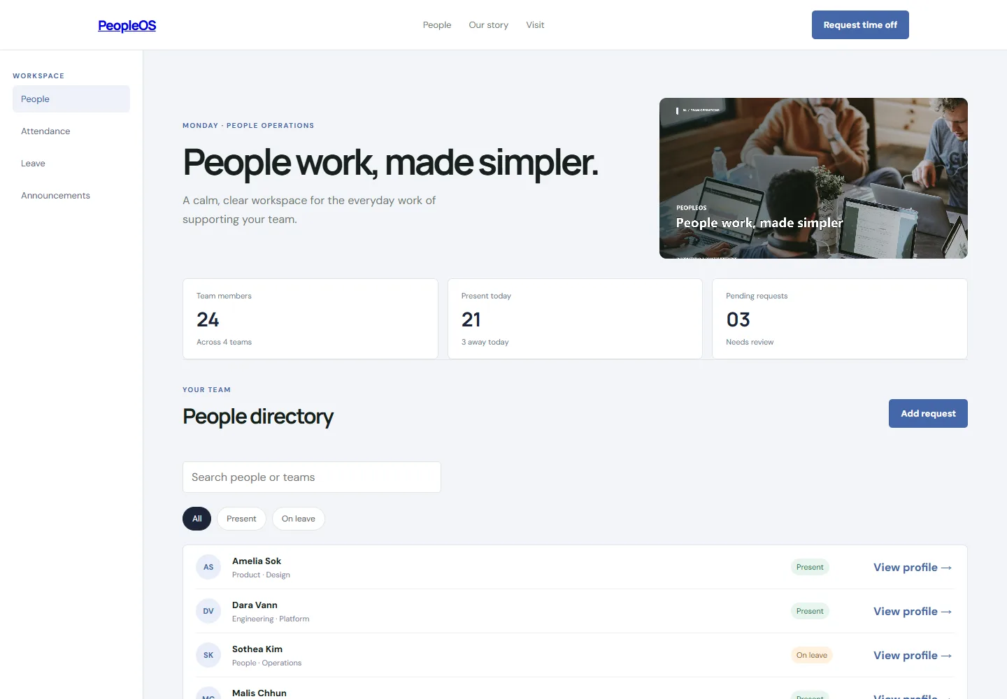 PeopleOS HRM project preview